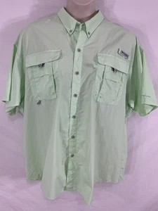 Camicia da pesca COLUMBIA PFG Omni-Shade 2X verde con bottoni manica corta asciugatura rapida - Foto 1 di 13