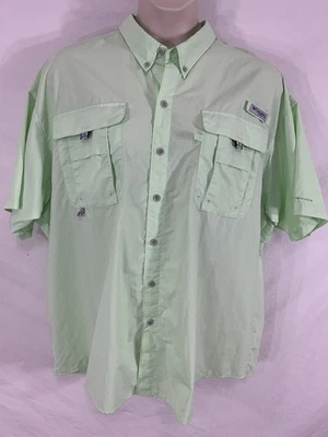 Рубашка рыболовная быстрая сушка COLUMBIA PFG Omni-Shade 2X зеленая на пуговицах короткий рукав - Изображение 1 из 4