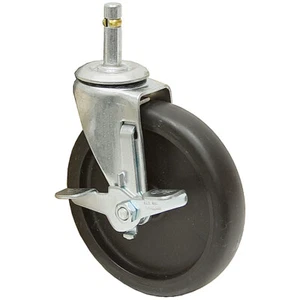 5x15/16 Grip Ring Swivel Stem Caster w/Brake Dyna Tred TPR Black 1-3387 - Picture 1 of 1