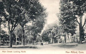 New Milford CT Connecticut Main Street Postkarte - Bild 1 von 3