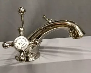 LEFROY BROOKS NICKEL MONO TAP RECLAIMED, REFURBED, NEW PULL UP WASTE - Picture 1 of 6