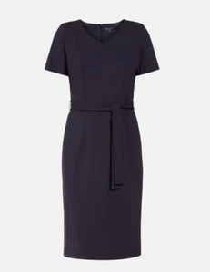 Comma Damen Business Kleid Etuikleid Gr. 40 Gürtel marine blau neu - Bild 1 von 12