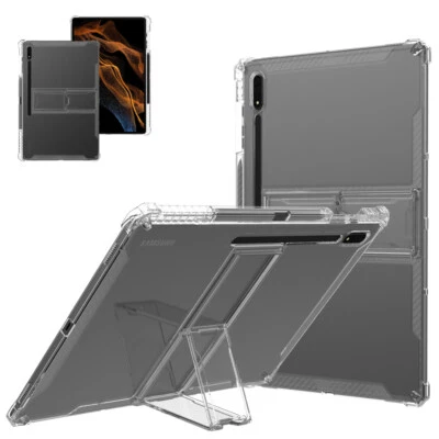 For Samsung Galaxy Tab A9+ A8 S10+ S9 S8 Tablet Stand Clear Case Protect Cover - Image 1 of 4