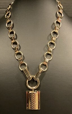 Collar colgante de eslabones de cadena chapado en oro DANNIJO ELISA 16-19" firmado Foto 1 de 4