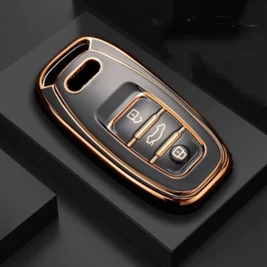 Soft TPU Remote Key Cover Case Fob For Audi A1 A3 A4 A5 Q7 A6 C5 C6 TT *BLACK* - Picture 1 of 8