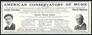 1920 Joseph Lhevinne David Bispham foto Conservatorio Americano de Música anuncio de colección - Imagen 1 de 7