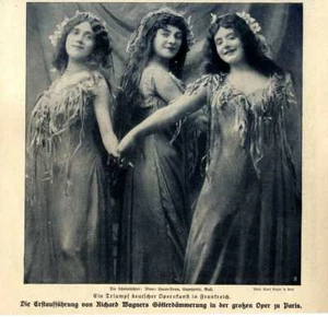 Die Rheintöchter i.d.Pariser Erstaufführung von Wagners "Götterdämmerung" v.1908 - Bild 1 von 1