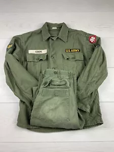 Vintage US 4. Armee Regiment Vietnam Leinwand BDUs Herren klein - Bild 1 von 12