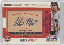 2014 USA Baseball Box Set Durham Game Ticket Signatures /30 Andrew Moore Auto