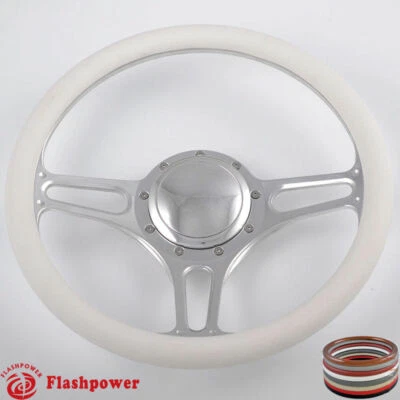 14" Billet Steering Wheels Half Wrap Ford Fairlane Galaxie LTD Ranch w/ Horn - Image 1 of 4