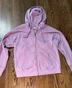 Hippie Rose Hoodie Women Junior's Small Pink Purple Solid Full Zip Long Sleeve - Picture 1 of 8