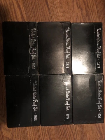 1973-1978 Ike Proof Set Run Original Box CN-Clad 6 Sets 36 Coin Lot US Mint Cover