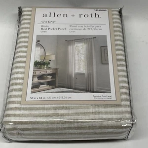 allen + roth 84-in Linen Light Filtering Rod Pocket Single Curtain Panel New - Picture 1 of 4