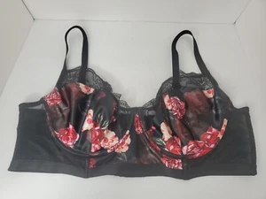 Torrid Curve NWT Unlined Longline Strappy Floral Black PinkUnwire Size 2x Bra - Picture 1 of 6