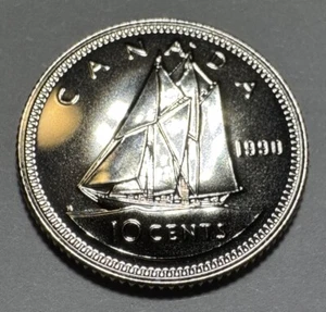 1990 Canadian 10Cent Dime Proof-Like Coin Uncirculated Directly from Set - Bild 1 von 7