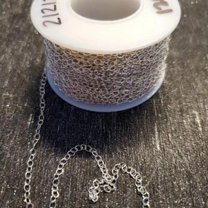 100 Feet .925 Sterling Silver Cable Chain - Bulk Necklace Chain - Picture 1 of 4