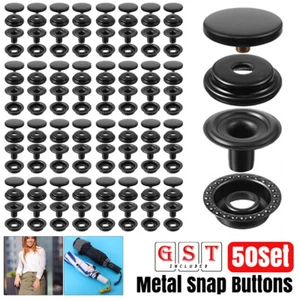 Snap Buttons Stainless Steel Press Studs Snap Fasteners Cap Buttons Craft Tools - Picture 1 of 8