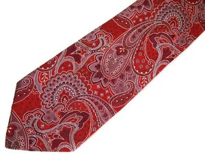 Geoffrey Beene Herren Krawatte Krawatte rot grau Paisley 59" - Bild 1 von 4