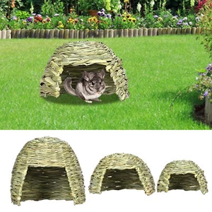 Rabbits Grass House Folding Beds Guinea Pig Hideouts Small Animal Hideaway Bed - Picture 1 of 15