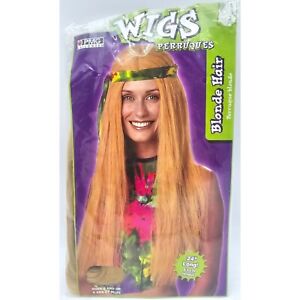 Paper Magic Group 24" Long Blonde Wig 8+ PMG Halloween Hippie Hippy Costume NEW