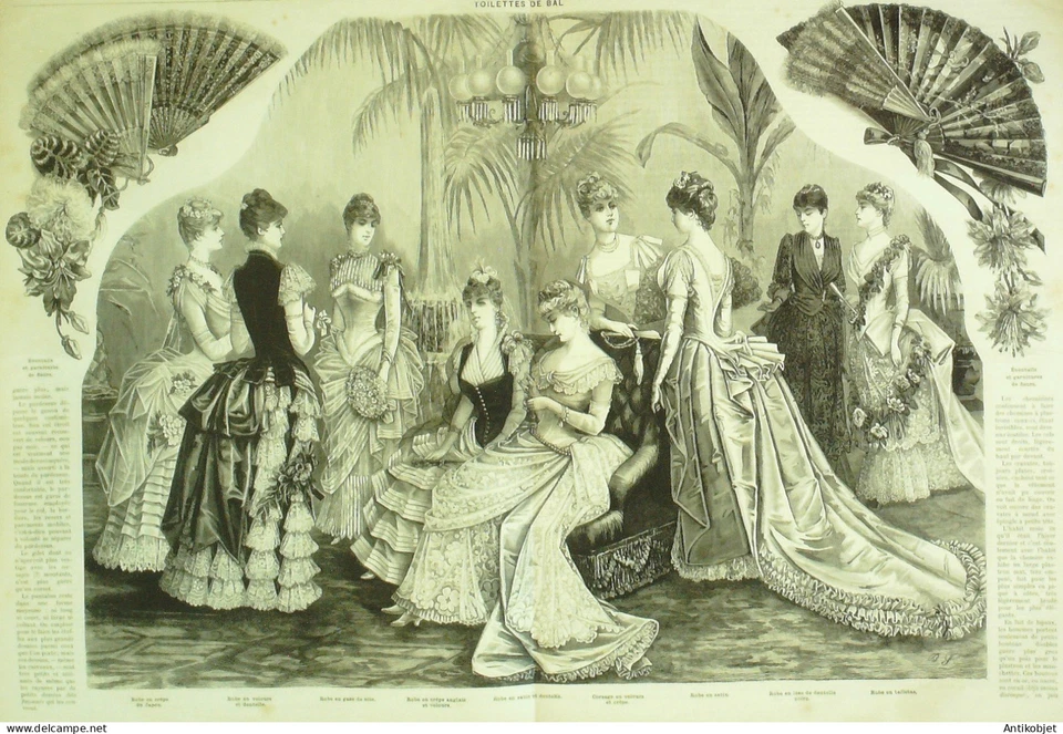 Gravure de mode La Mode illustrée (Parures de bal) - Photo 1/1