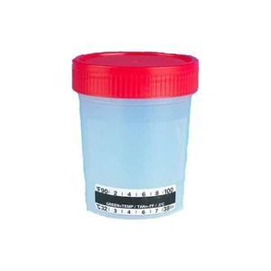 (5) Specimen Cups Urine Collection 120 mL - 4oz W/ LID +ID Area + temperature - Picture 1 of 1
