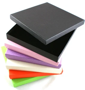 10 x Vibrant Series Large Jewellery Necklace Boxes Black/White Flocked Inserts - Picture 1 of 30