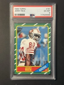 Jerry Rice 1986 Topps #161 novato RC PSA 6 HOF 49ers - Imagen 1 de 2