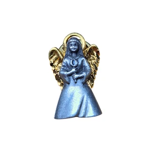 Broche Tac Pin AW Vintage Ángel Con Alas y Halo Firmado 1" - Imagen 1 de 2