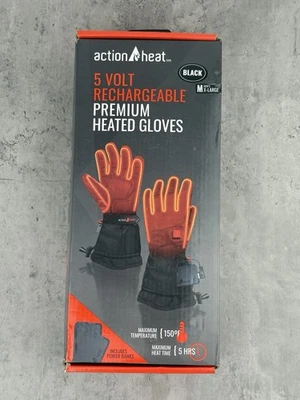 Actionheat Men's XL Black 5V Premium Heated Gloves Water Resistant NO BATTERY PK - Image 1 of 3