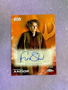 2025 Topps Chrome Star Wars Fiona Shaw Maarva Andor Auto /25 Orange - Picture 1 of 1