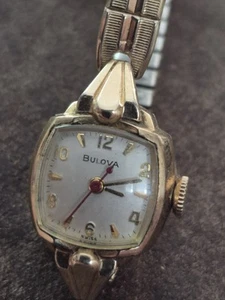 Bulova Ladies X353296 Dial Stainless Steel 10k Gold Plate Watch Used Not Working - Picture 1 of 6