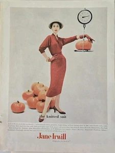 1954 Dovima Women's Red Jane Irwiĺl Knitted Suit Pumpkins vintage fashion ad  - Picture 1 of 1
