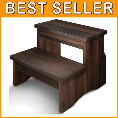 Wooden Step Stool with Non-Skid Feet, Supports up to 450lbs - Image 1 of 4