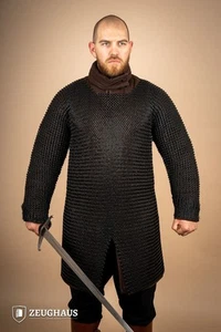 Burgschneider - Chainmail Hauberk Roundring 10mm Burnished medieval costume - Picture 1 of 5