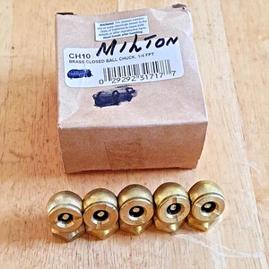Lot Of 5 Milton Coilhose CH10 Brass Closed Ball Chuck 1/4" FPT  FREE SHIPPING - Picture 1 of 5