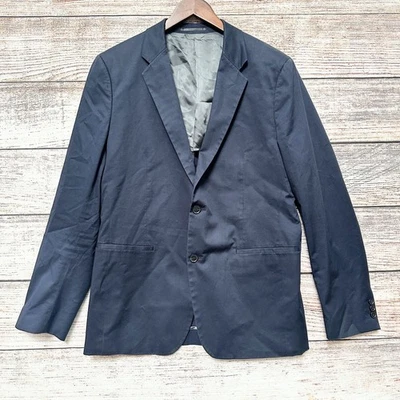 Theory Blazer Men’s Size 42 Navy Blue Kris Two Button Jacket Cotton Blend - Image 1 of 4