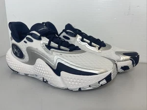 Under Armour Spawn 5 Basketball Running Shoes Blu/White/Silver Sz 13 - Picture 1 of 12
