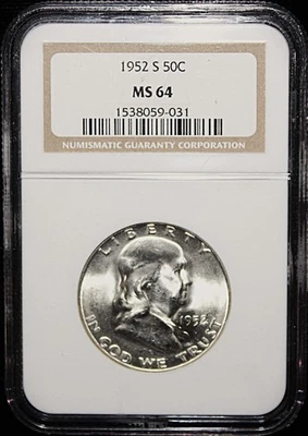 1952-S US 50C Franklin Half Dollar - NGC MS 64 - Image 1 of 2