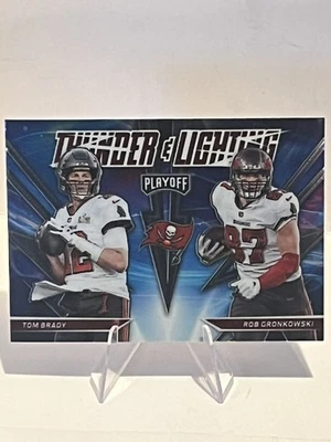 2021 Panini Playoff Thunder and Lightning Tom Brady Rob Gronkowski #TL-4 - Image 1 of 4