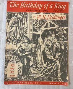 The Birthday Of A King Sheet Music Cover Art Christmas Song 1918 Piano Voice - Picture 1 of 3