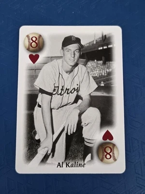 2000 U.S. Playing Card Co. All Century Team #8 HEARTS Al Kaline BASEBALL Card 9H - Image 1 of 2