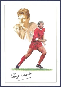 1966 FOOTBALL WORLD CUP, ROGER HUNT SIGNED PRINT, LIVERPOOL & ENGLAND. HIGHTON. - Picture 1 of 1