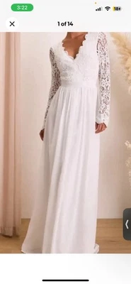 Lulus White Dress - Awaken My Love - Size Small- Lace Bridal Gown- NWT  - Image 1 of 4