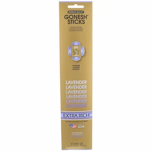 Gonesh Incense Sticks - 4 Packs - Lavender - 20 Sticks Per Pack Extra Rich - Picture 1 of 1