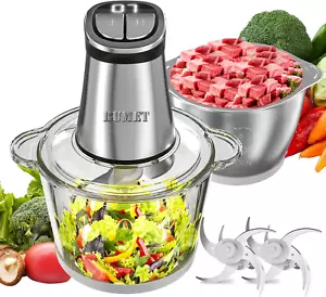 Electric Food Processor Meat Grinder 800W 2X12Cups LED Timer Electric Food Chopp - Picture 1 of 12