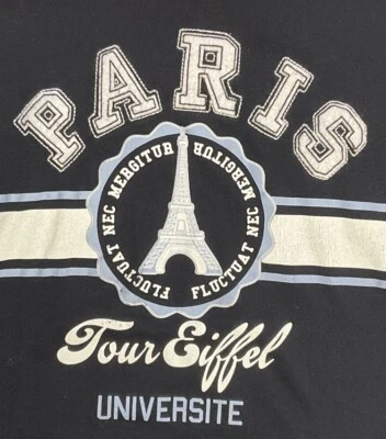 Camiseta Paris Torre Eiffel Manga Corta Adulto Extra Grande Negra.    6326 Foto 1 de 4