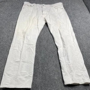Denim 501 White Jeans Straight Leg Regular Fit Button Fly Size W40 L32 - Picture 1 of 21