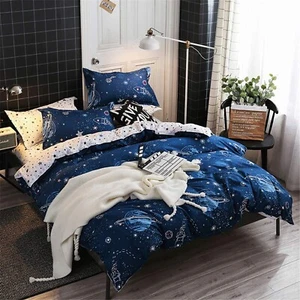 Boys Star Galaxy Bedding Duvet Cover Full Queen Size Space Planet Boundless G... - Picture 1 of 7
