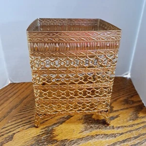 Vintage Goldtone Tissue Box With Filigree Design 6'' High - Picture 1 of 10